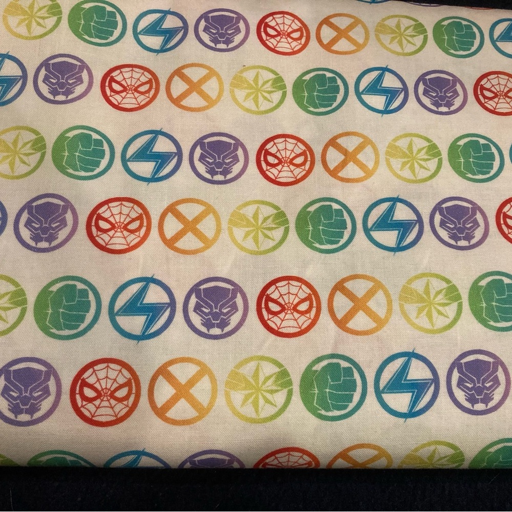 NEW Marvel Pride Spider-Man X-Men Captain Marvel Hulk Fabric BOLT 43" x 8 Yds